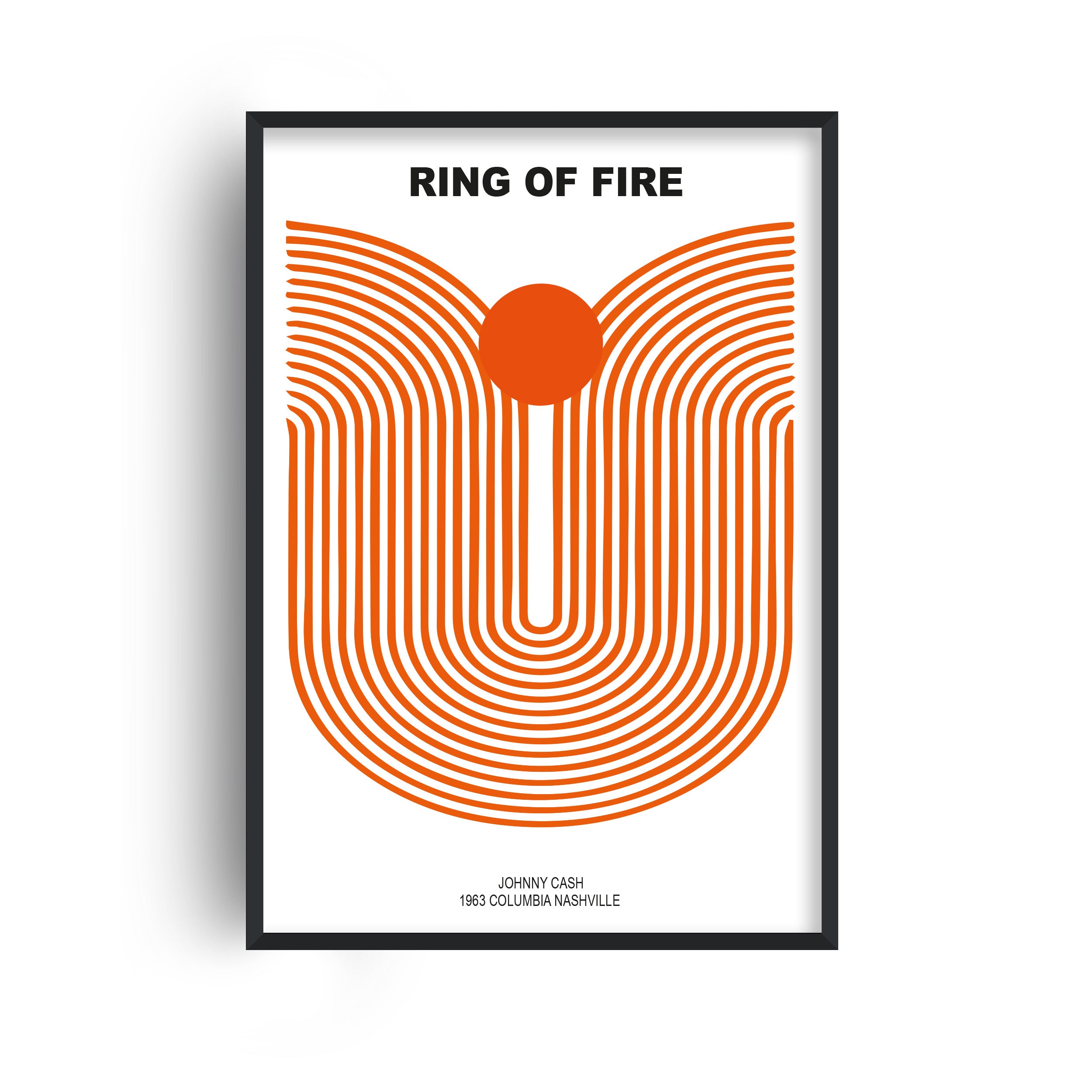 Ring Of Fire Johnny Cash Music Inspired Giclée Art Print