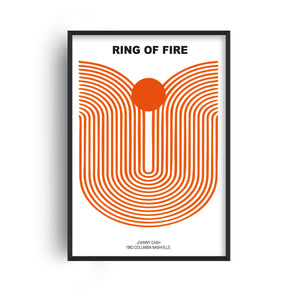 Ring Of Fire Johnny Cash Music Inspired Giclée Art Print