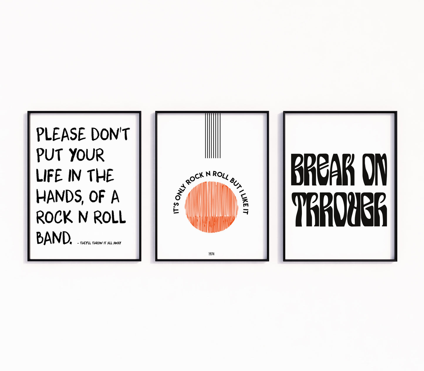 The Rock N Roll Music Art Print Gift Set(Set of 3)