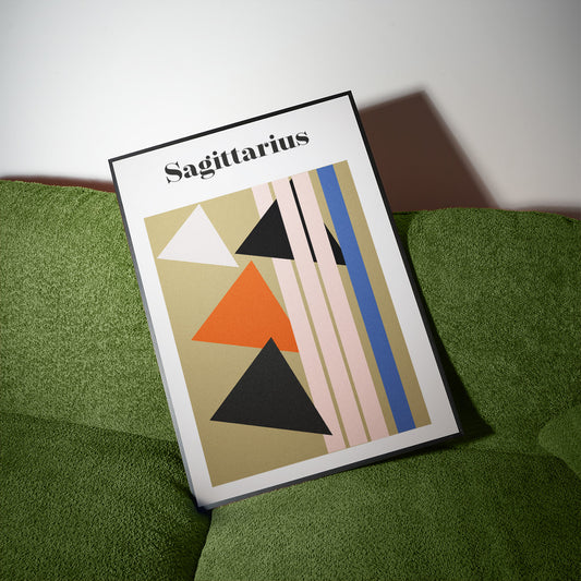 Sagittarius Zodiac Star Sign Giclée retro Art Print