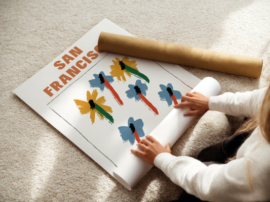 San Francisco flower Giclée retro Art Print