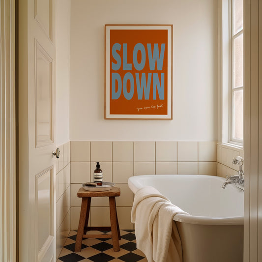 Slow Down Retro Music  Giclée Art Print