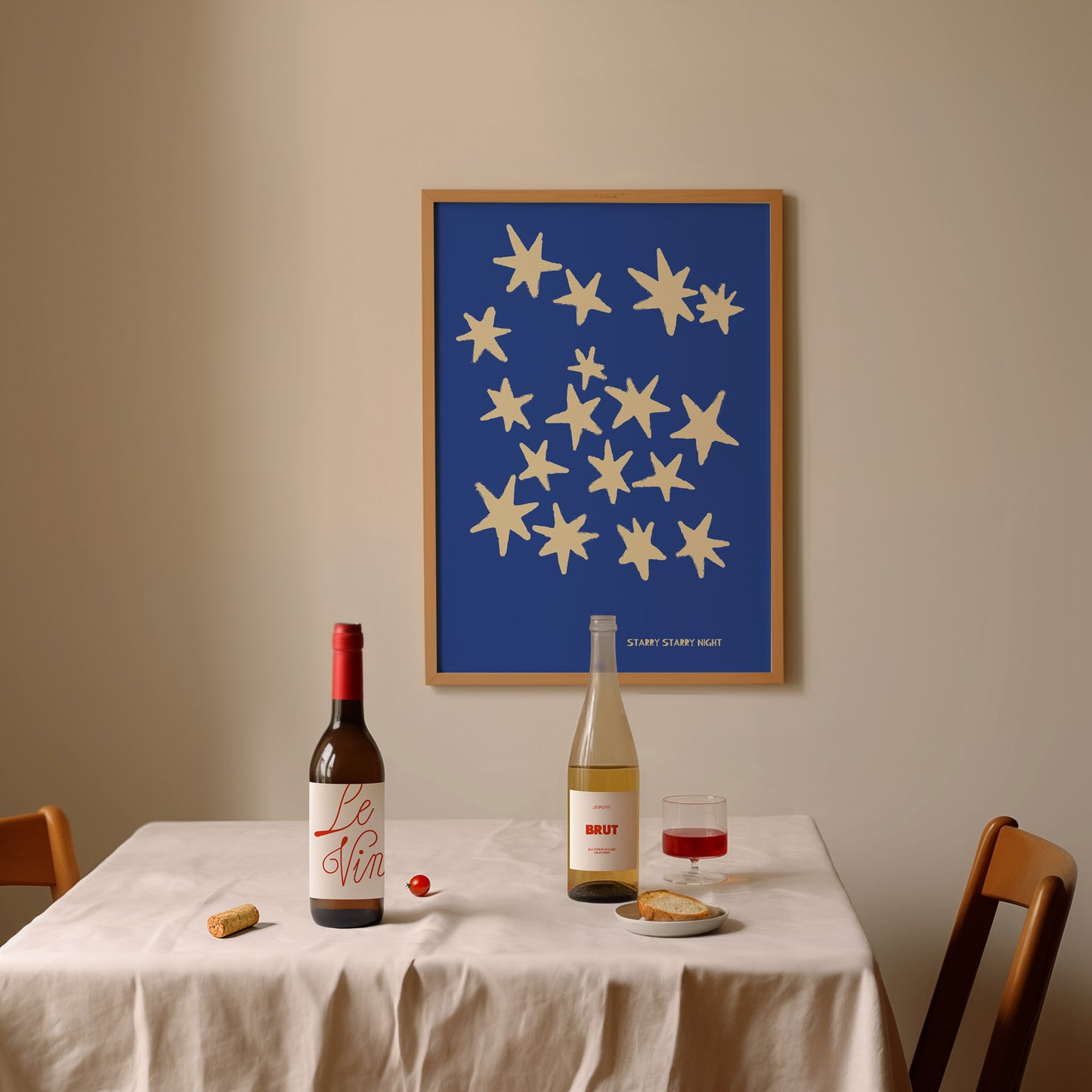 Starry Starry Night Retro Music GicléE Art Print