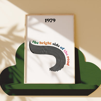 Bright side of the road Giclée retro Art Print