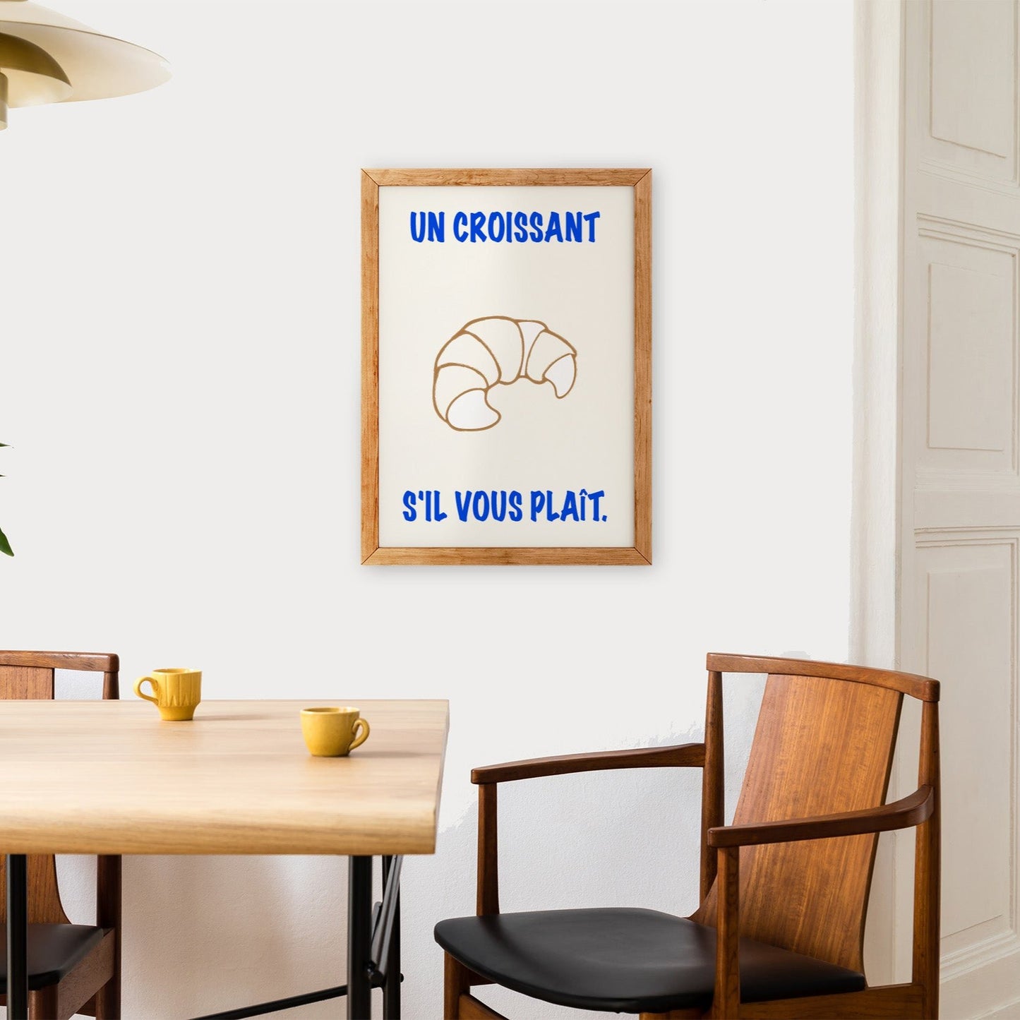 Un Croissant French Coffee Kitchen Giclée Art Print
