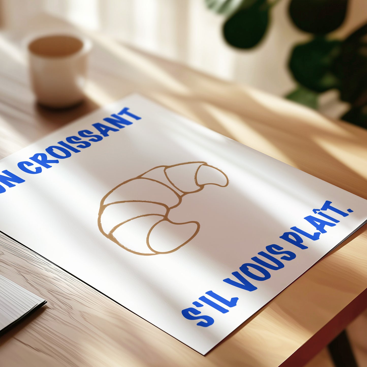 Un Croissant French Coffee Kitchen Giclée Art Print