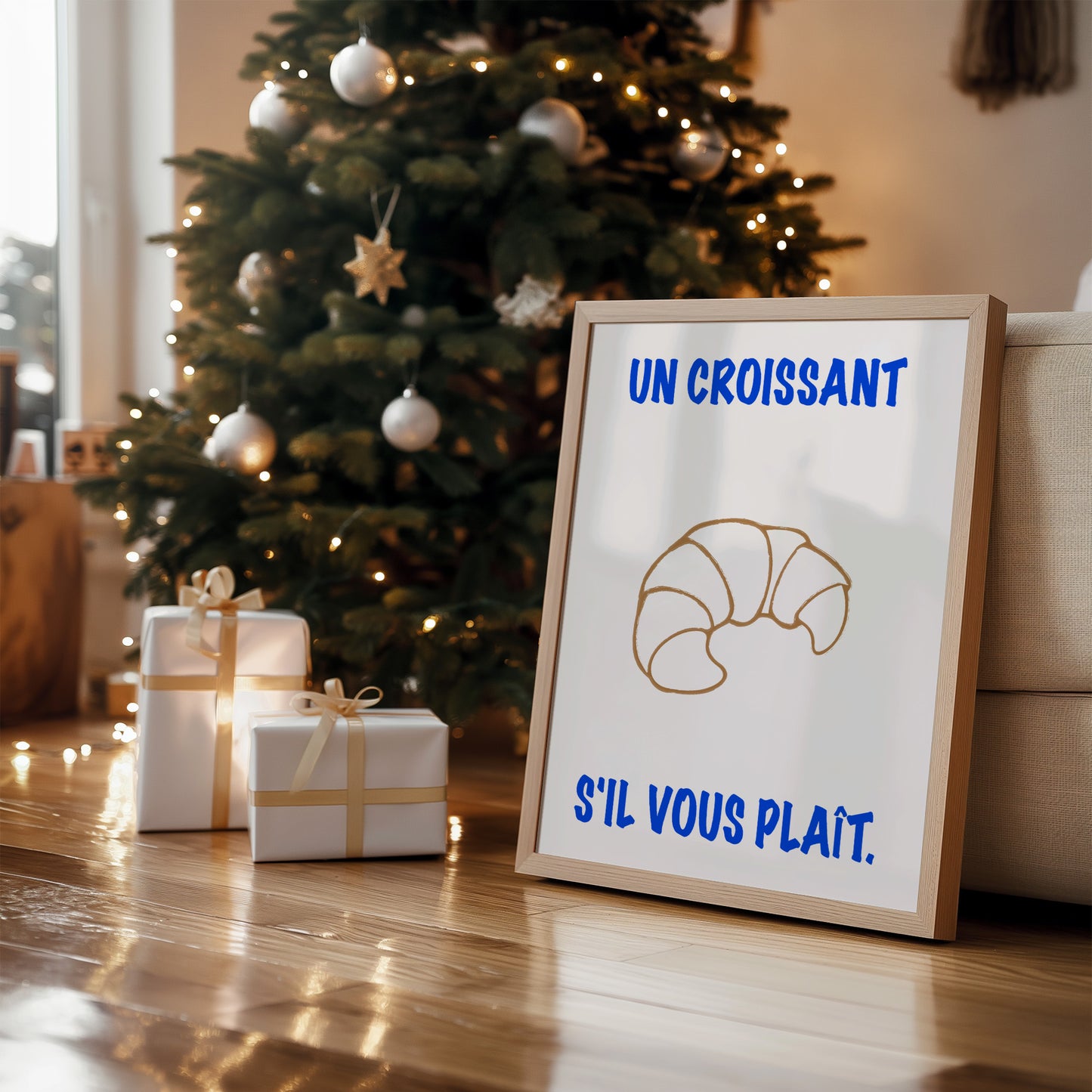 Un Croissant French Coffee Kitchen Giclée Art Print