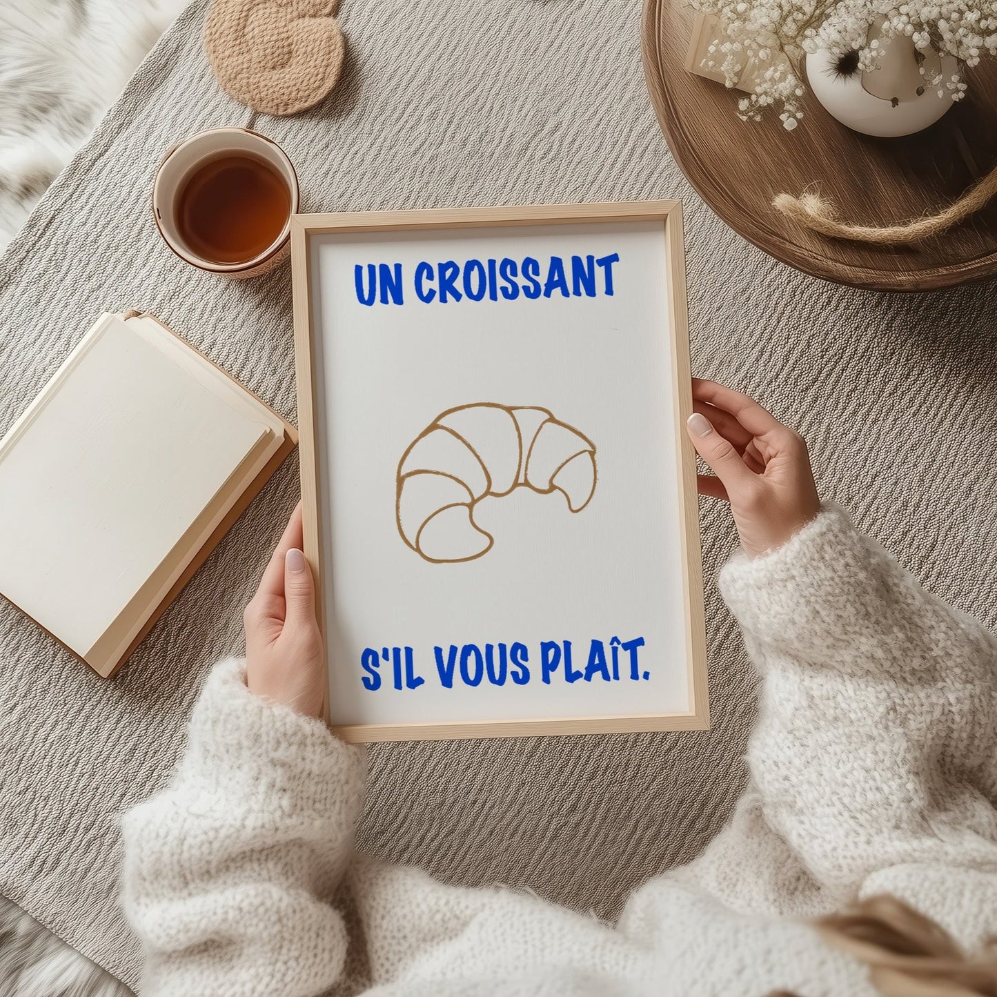 Un Croissant French Coffee Kitchen Giclée Art Print