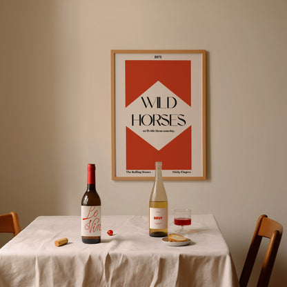 Wild Horses retro Giclée Art Print