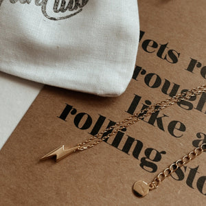 Bowie bolt 18K Gold plated sterling silver necklace