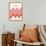 Aries Zodiac Star Sign Giclée retro Art Print