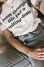 The rolling stone oversized retro slogan t-shirt