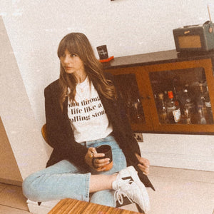 The rolling stone oversized retro slogan t-shirt