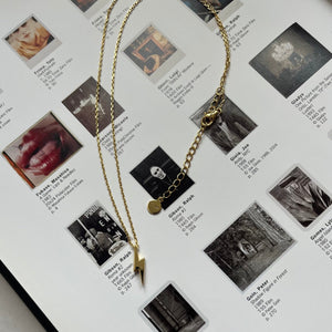 Bowie bolt 18K Gold plated sterling silver necklace
