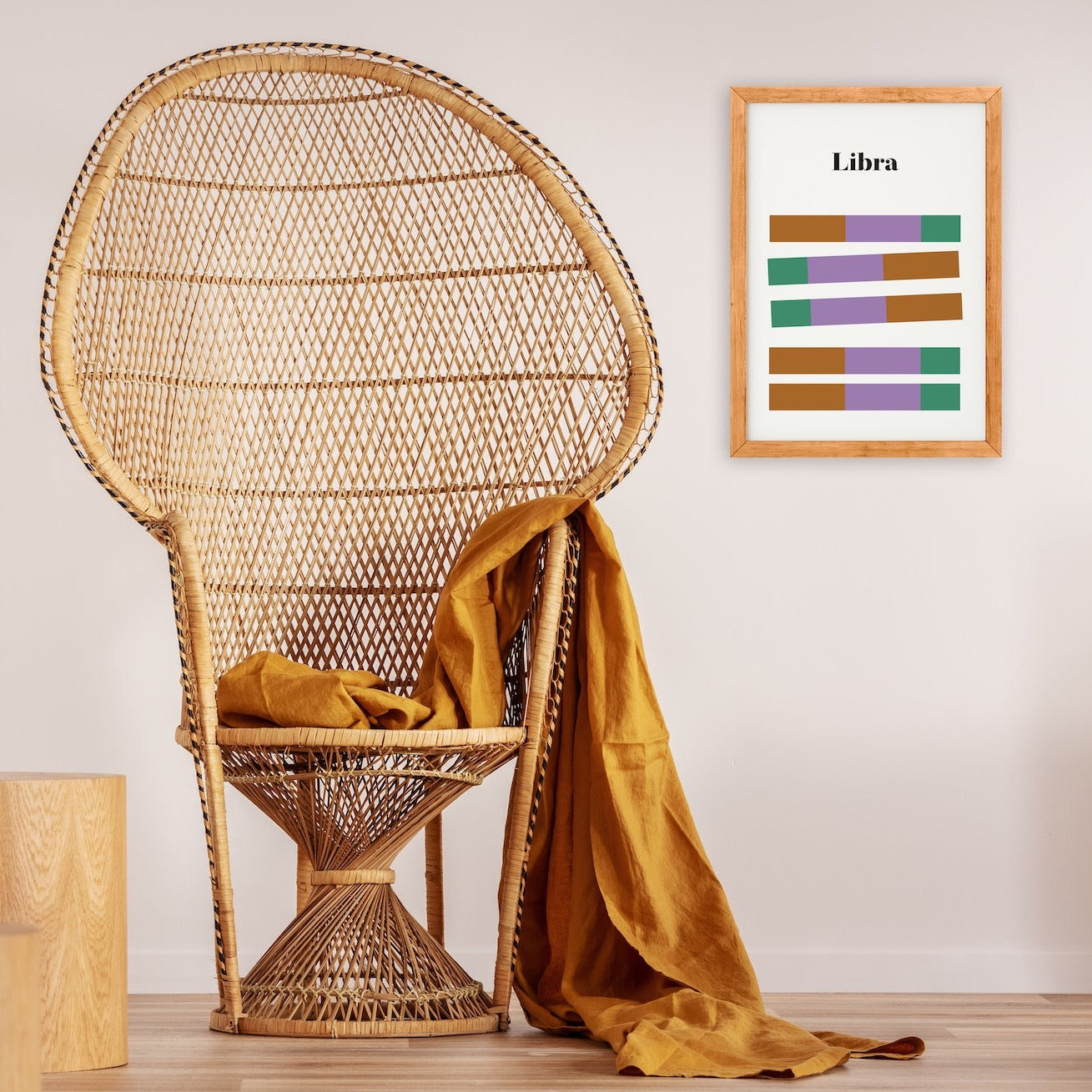 Libra Zodiac Star Sign Giclée retro Art Print