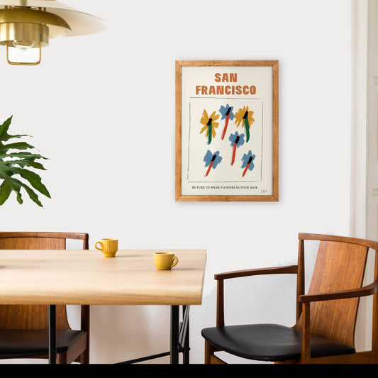 San Francisco flower Giclée retro Art Print