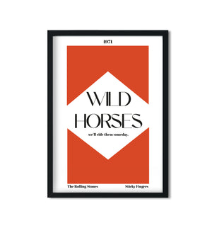 Wild Horses retro Giclée Art Print