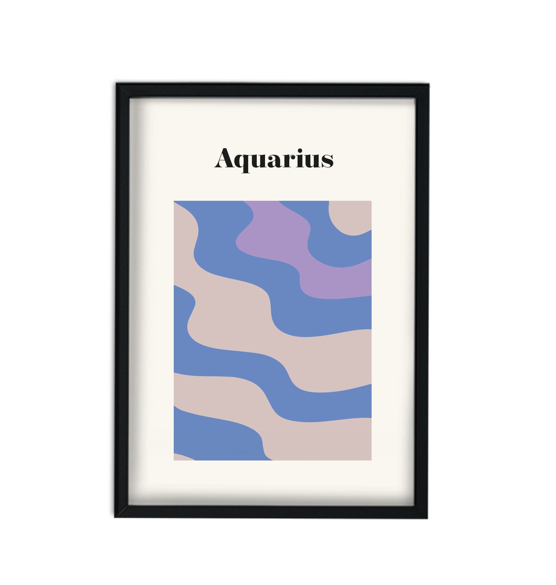 Aquarius Zodiac Star Sign Giclée retro Art Print