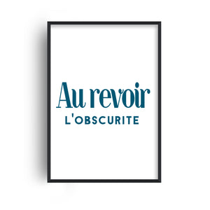 Au Revoir L'Obscurite (Goodbye Darkness) French Retro Giclée Art Print - Navy