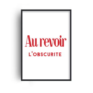 Au Revoir L'Obscurite (Goodbye Darkness) French Retro Giclée Art Print - Red