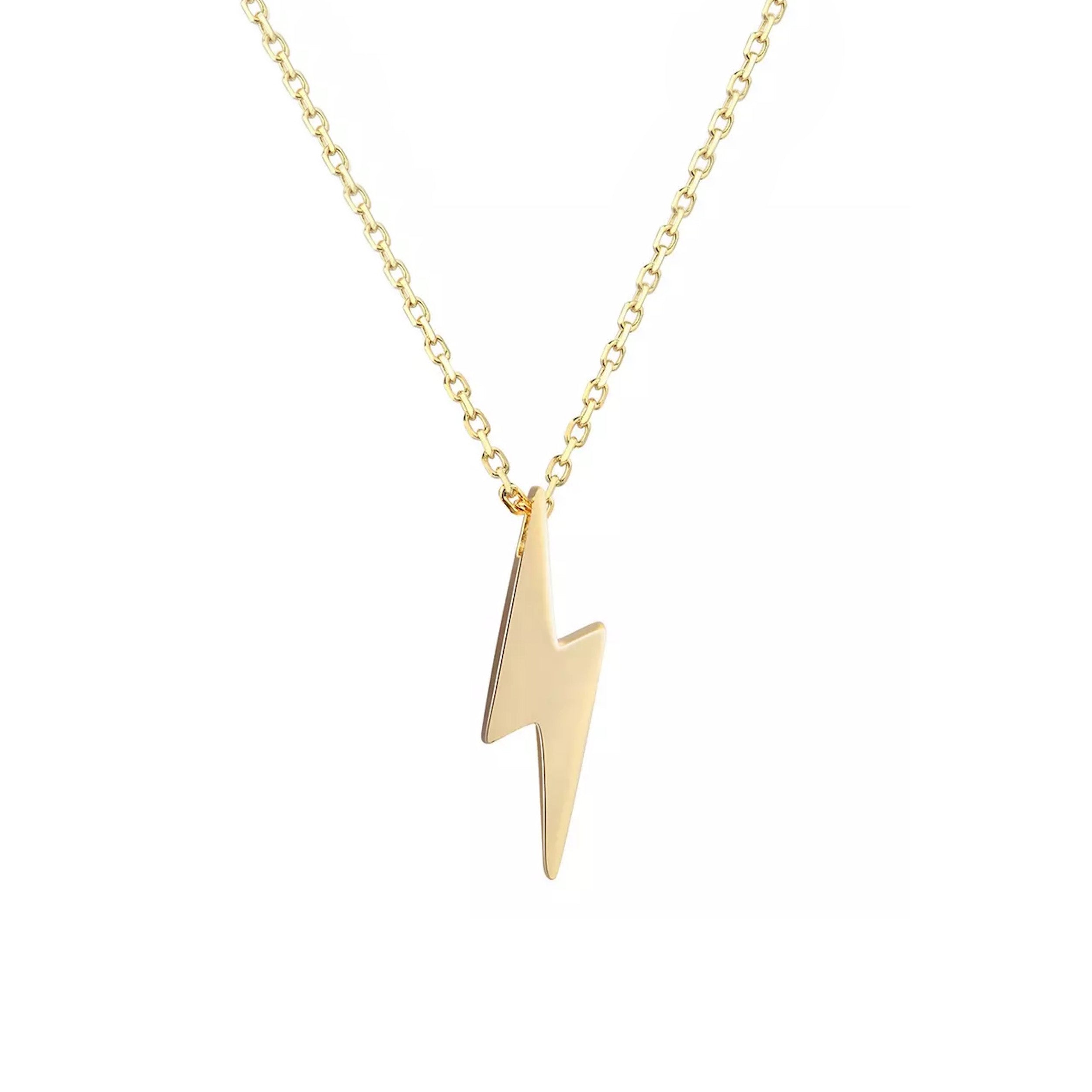 Bowie bolt 18K Gold plated sterling silver necklace