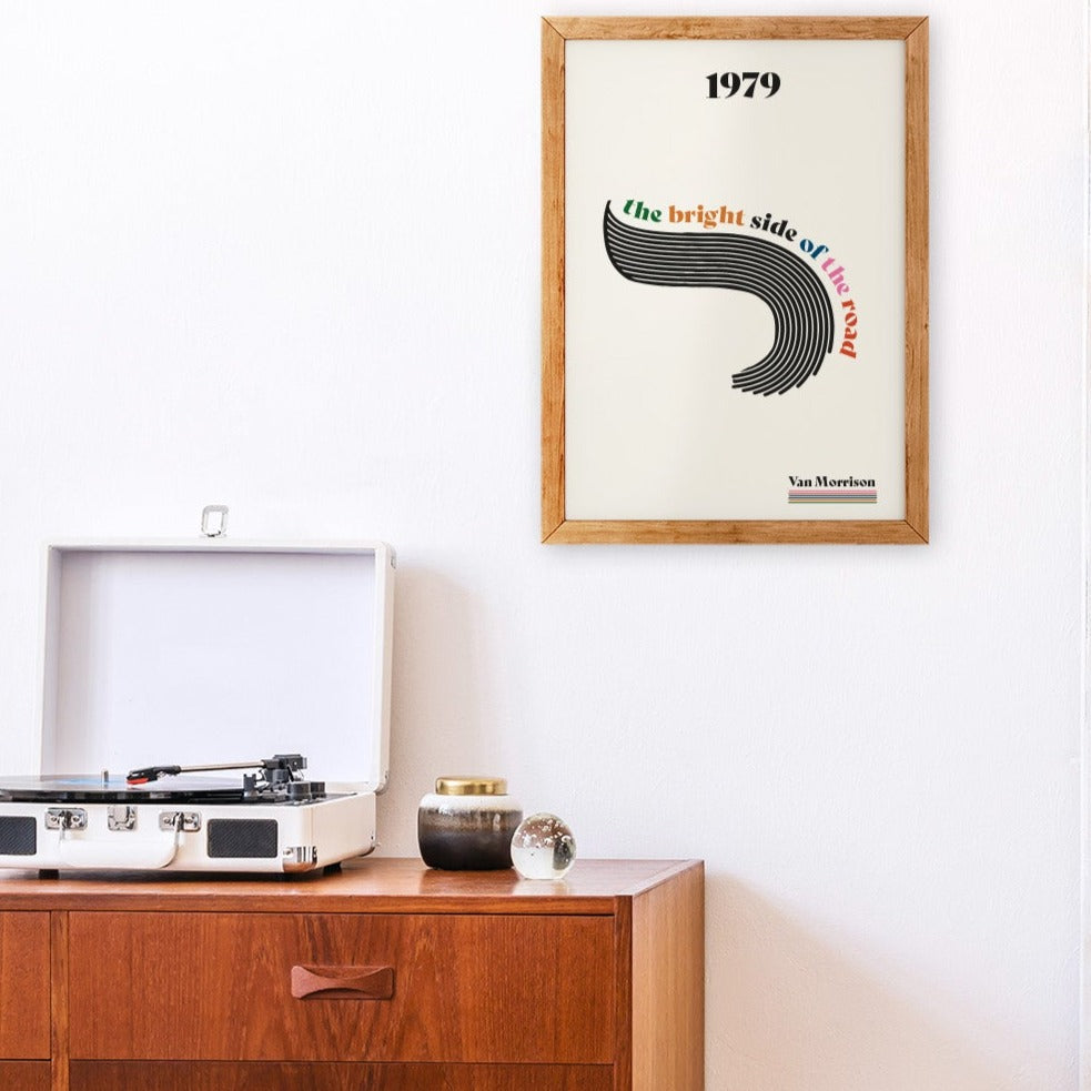 Bright side of the road Giclée retro Art Print