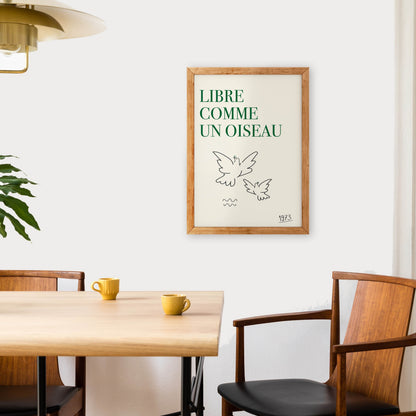 Libre comme un oiseau (Free as a bird) French Giclée retro Art Print