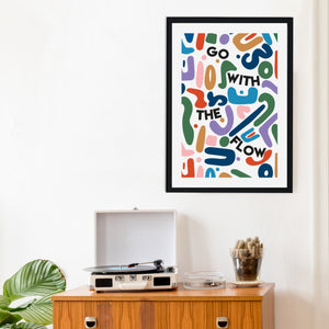 Go with the flow Giclée retro Art Print