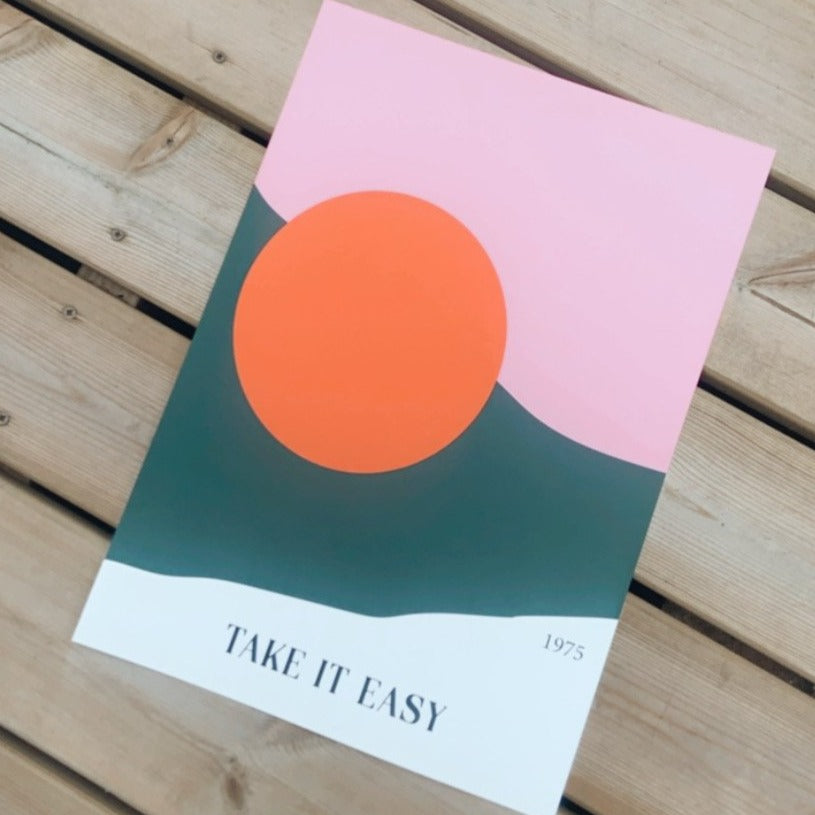 Take it easy Giclée retro Art Print