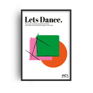 Lets Dance David Bowie Giclée retro Art Print