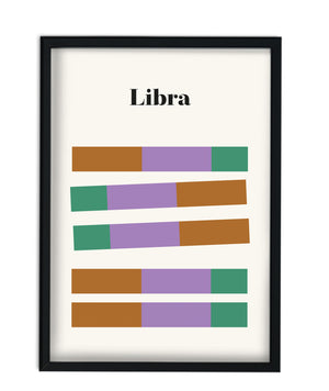 Libra Zodiac Star Sign Giclée retro Art Print