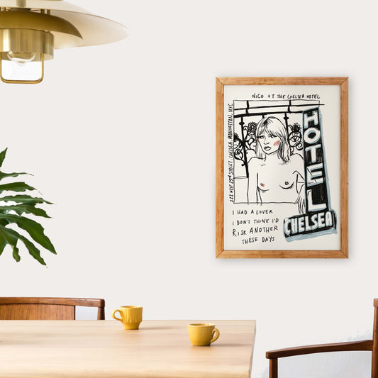 Nico at the Chelsea Hotel illustrated Giclée retro Art Print