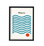 Pisces Zodiac Star Sign Giclée retro Art Print