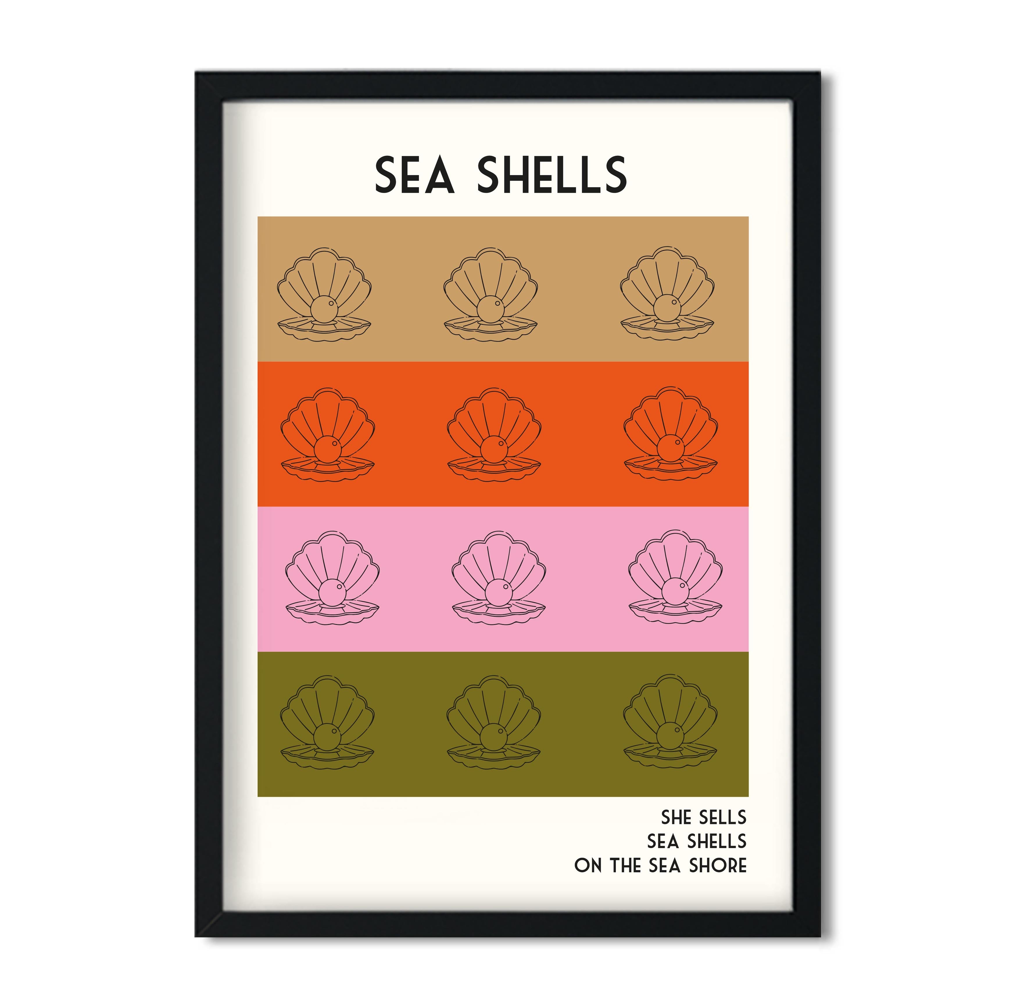 Sea shells Giclée retro Art Print