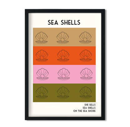 Sea shells Giclée retro Art Print