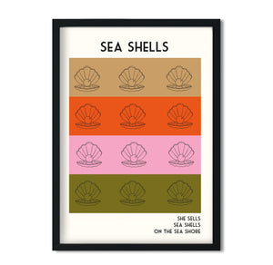 Sea shells Giclée retro Art Print