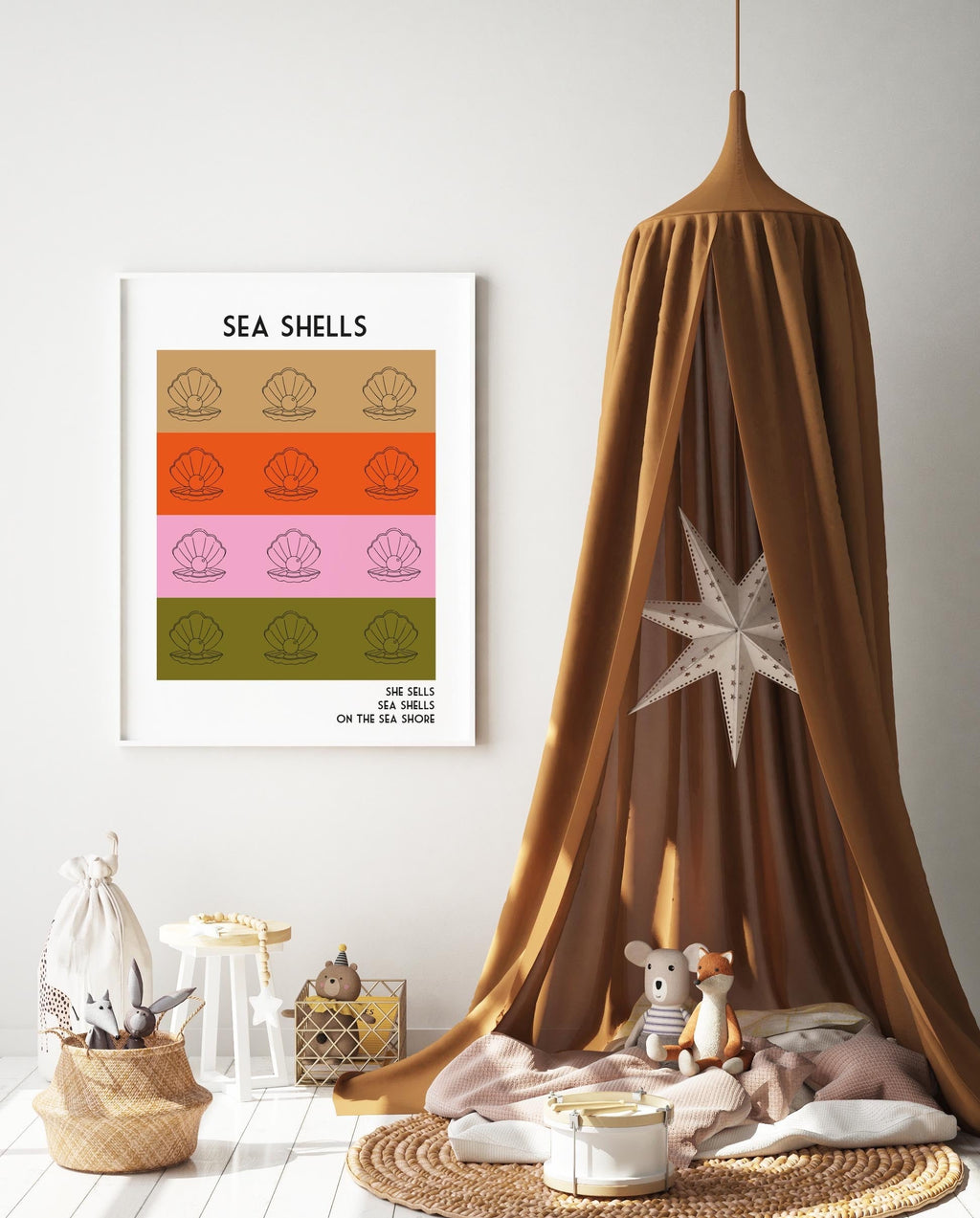 Sea shells Giclée retro Art Print