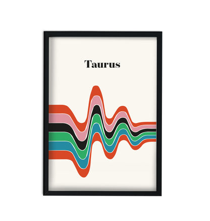 Taurus Zodiac Star Sign Giclée retro Art Print