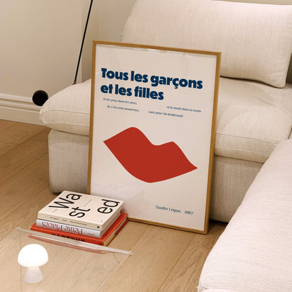 Tous Les Garçons Et Les Filles French Retro Giclée Art Print