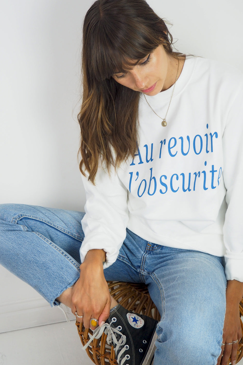 Au revoir l'obscurite French retro slogan sweatshirt