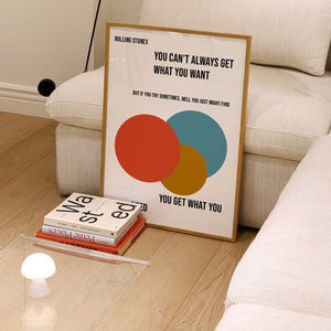 You can't always get what you want Giclée retro Art Print