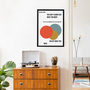You can't always get what you want Giclée retro Art Print